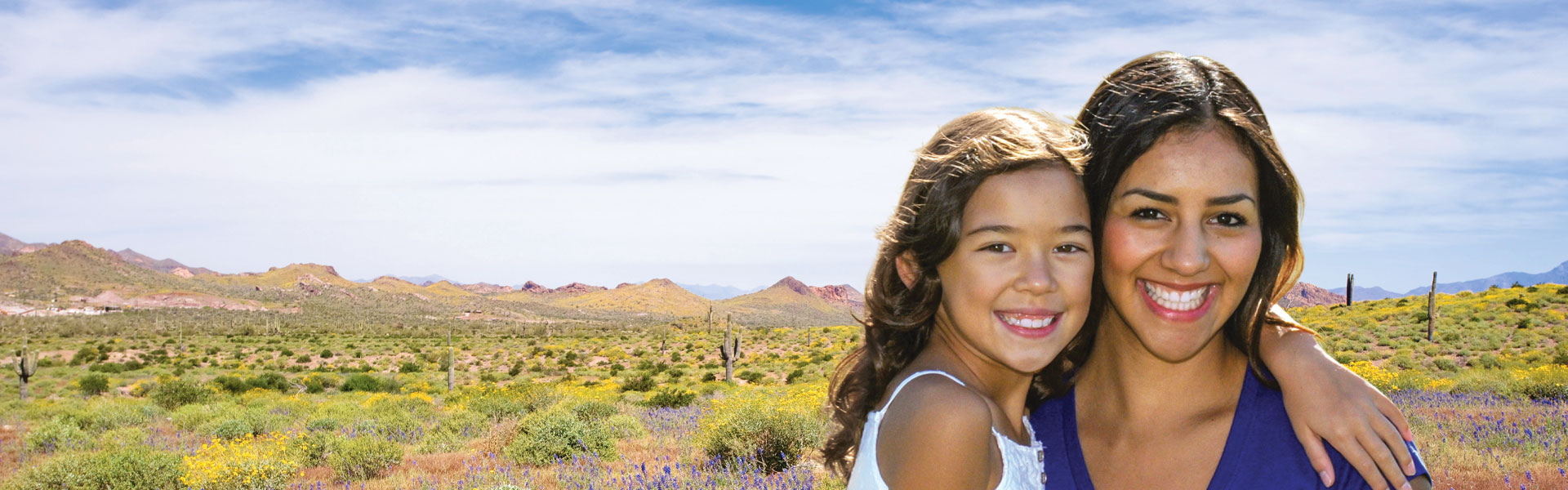 mother and daughter in Arizona desert
